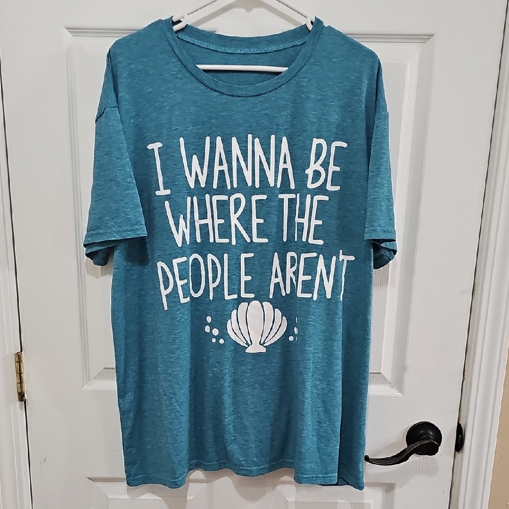 Mermaid Funny Blue Graphic Tee with White Text